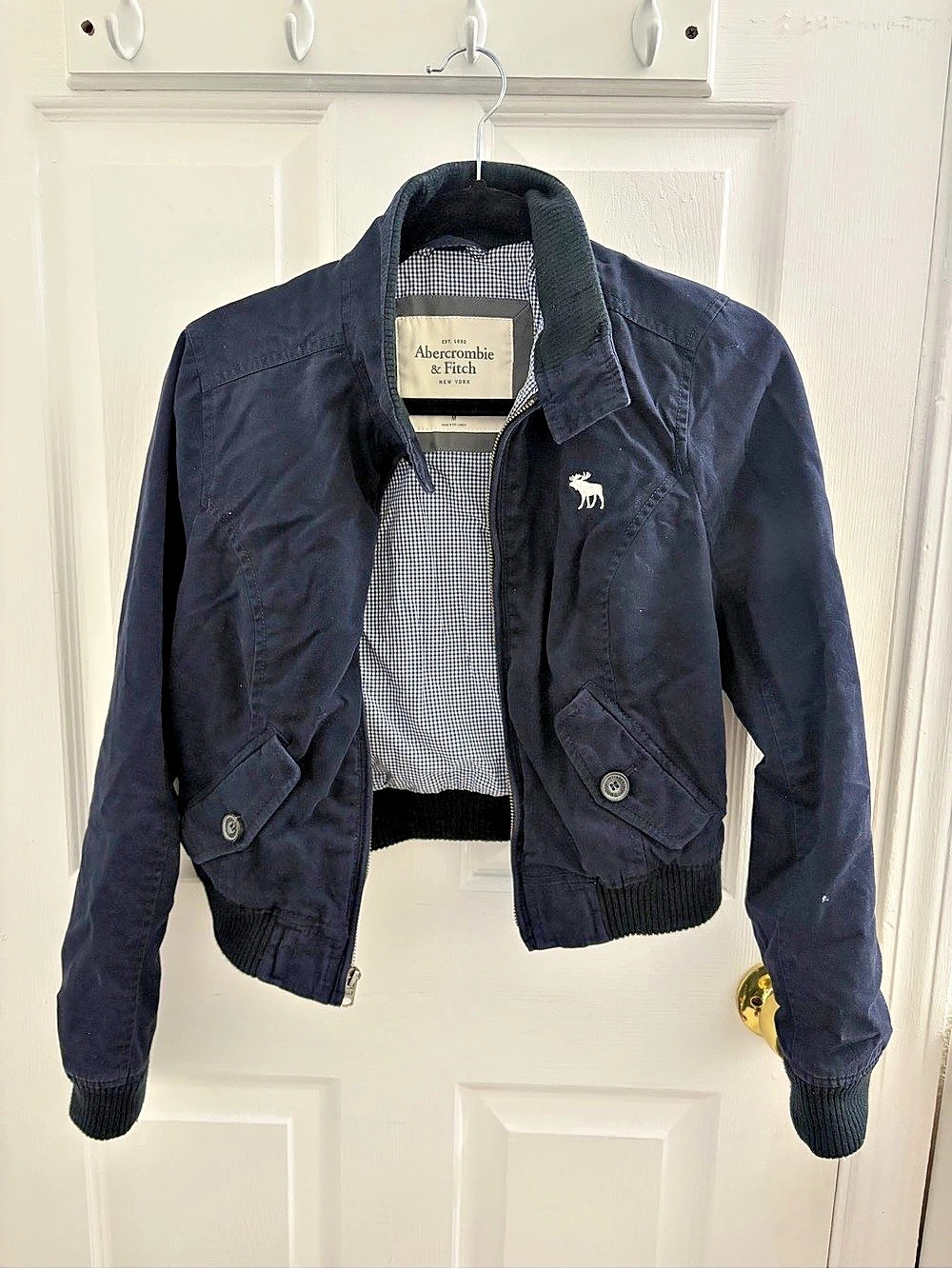 Abercrombie & Fitch Blue Gingham Jacket Size Medium